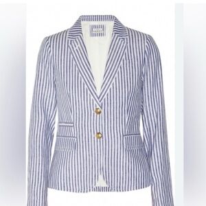 J. Crew Navy and White Striped Blazer